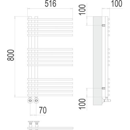 Полотенцесушитель водяной Terminus 4670078530486 50х80 хром