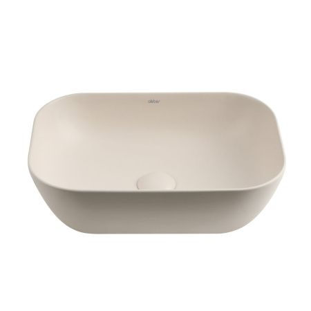 Раковина из сантехнического фаянса Abber RECHTECK AC2200MBE 50х30 накладная цвет бежевый без отверстий под смеситель