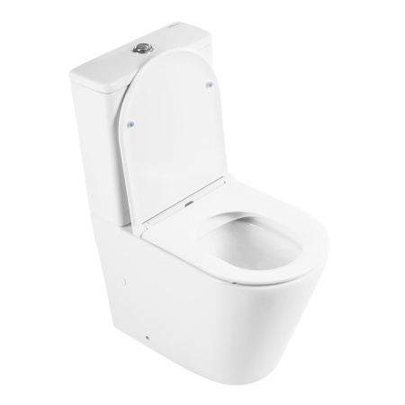 Унитаз напольный с бачком BelBagno FLAY-R BB2149CPR/BB870SC белый с сиденьем микролифт безободковый каскадный смыв