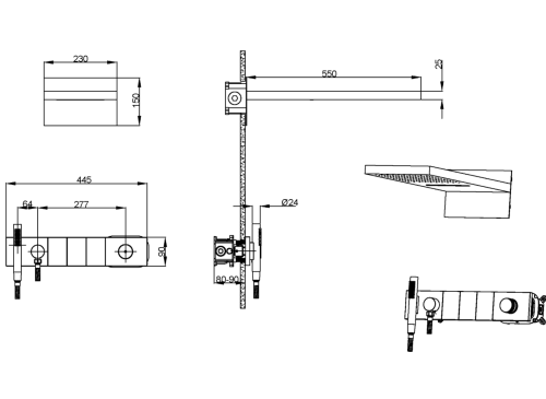 Душевая система Boheme Zodiac 132-CR встраиваемая цвет хром - фото 2