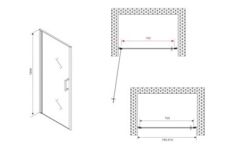Душевая дверь Abber Sonnenstrand AG04080M 80х195 стекло матовое профиль хром