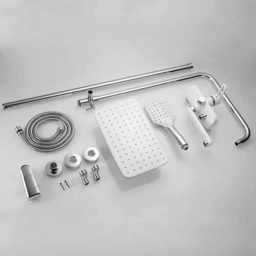 Душевая стойка Shevanik S8136F настенная цвет белый/хром - фото 5