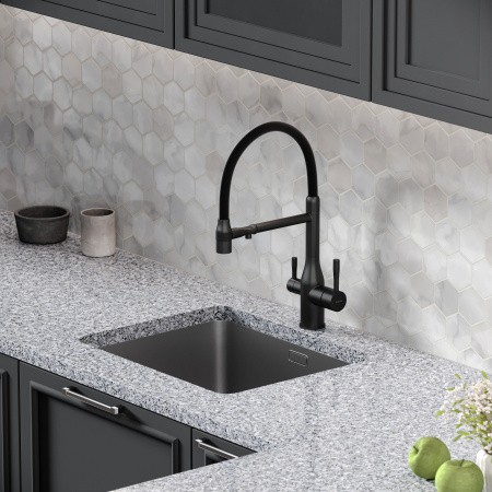 Смеситель для кухни Sancos Garda SC4009MB на мойку черный матовый/черный