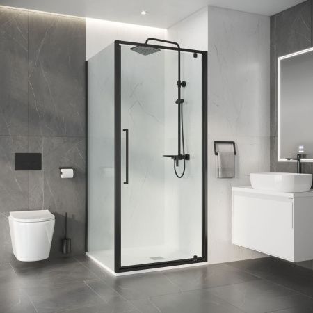 Душевой уголок Niagara Nova NG-35-10AGR-A90GR-34 100х90 стекло прозрачное профиль графит без поддона