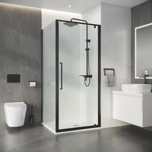 Душевой уголок Niagara Nova NG-35-8AGR-A80GR-34 80х80 стекло прозрачное профиль графит матовый без поддона - фото 3