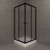 Душевой уголок Тритон Вента Щ0000073552 80х80 стекло матовое профиль черный с поддоном