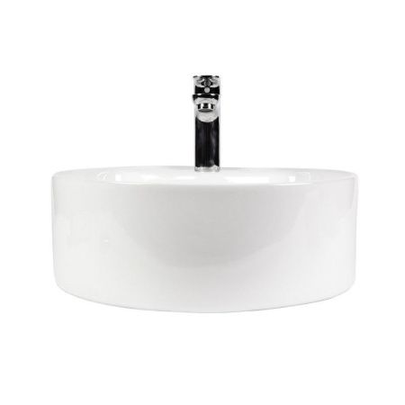 Раковина из сантехнического фарфора Bond Circle S03-410 40х40 накладная цвет белый 1 отверстие под смеситель