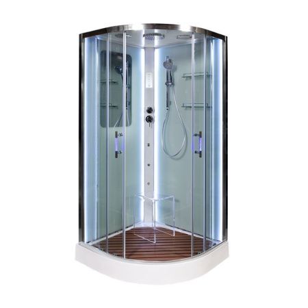 Душевая кабина AvaCan A09LED+GM 90х90 четверть круга с крышей ориентация универсальная