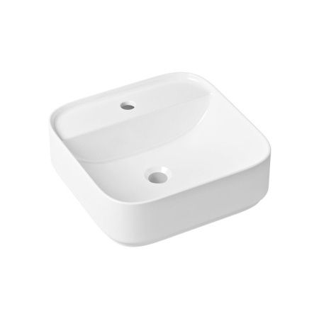 Раковина из сантехнического фарфора Lavinia Boho Bathroom Sink Slim 33311007 40х40 накладная цвет белый 1 отверстие под смеситель