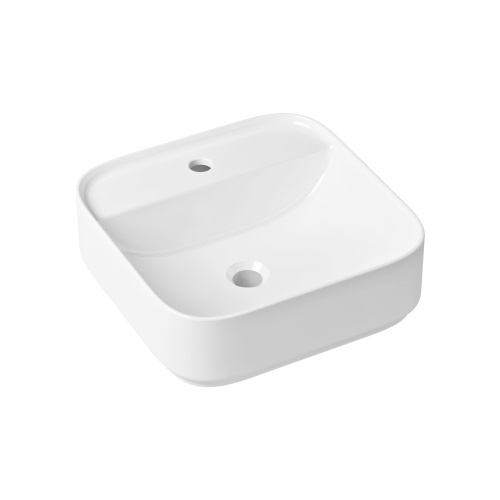 Раковина из сантехнического фарфора Lavinia Boho Bathroom Sink Slim 33311007 42х42 накладная цвет белый глянцевый 1 отверстие под смеситель - фото 2