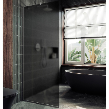 Душевая перегородка Maybah Glass MGD-694-5у 89х195 стекло тонированное профиль хром матовый