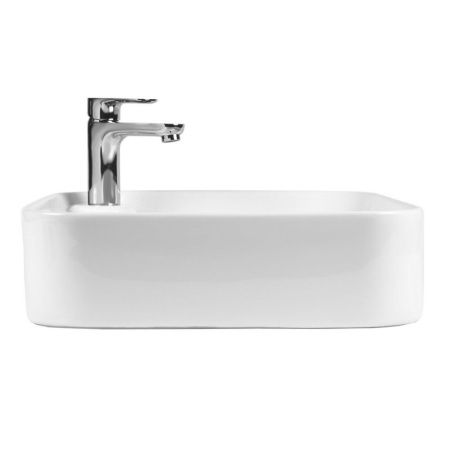 Раковина из сантехнического фарфора Bond Cube S04-430 40х40 накладная цвет белый 1 отверстие под смеситель