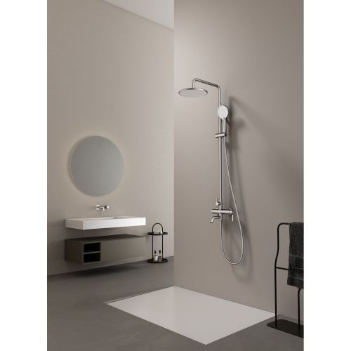 Душевая стойка Splenka S221.24.05 настенная цвет сатин - фото 4