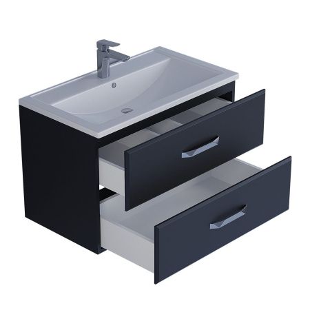 Тумба с раковиной Uperwood Foster 291020536 80х50 цвет черный
