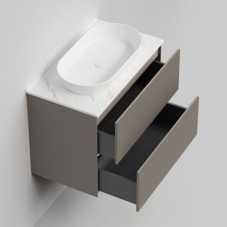 Тумба со столешницей La Fenice TERRA TWIN NFNC-01-TER-C-80-2-3-GG 80х50 подвесная цвет бежевый