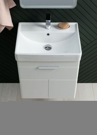 Раковина керамическая Aquanet Ирис 00301803 60х50 полувстраиваемая цвет белый 1 отверстие под смеситель