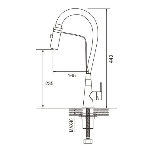 Смеситель для кухни Shevanik S943G-1 на мойку золотой сатин - фото 3
