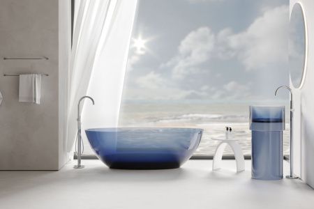 Ванна из полиэфирной смолы Abber Kristall AT9701Saphir 165х80 отдельностоящая овальная