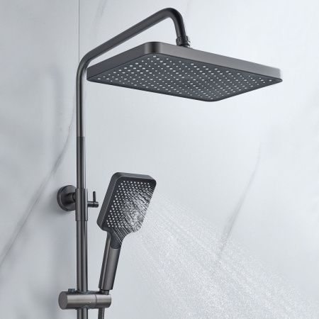 Душевая стойка Raffine F3699T настенная цвет оружейная сталь