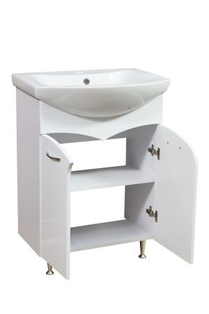 Тумба под раковину Stella Polar Волна SP-00000052 60х30 напольная цвет белый