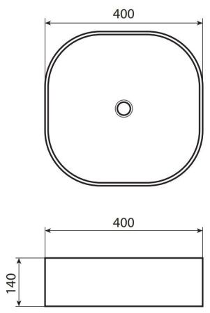 Раковина керамическая Allen Brau Priority 00262043 40х40 накладная цвет белый без отверстий под смеситель