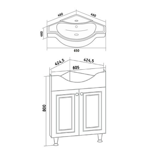 Тумба под раковину Runo Классик УТ000004162 70х50 напольная цвет белый - фото 5