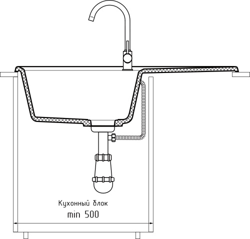 Кухонная мойка Granfest Unique U-840L кашемир 84х50 цвет бежевый - фото 4