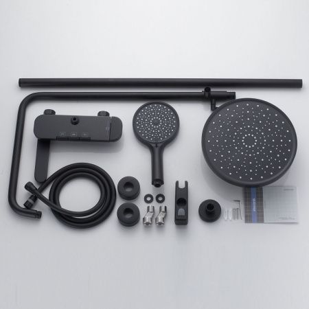 Душевая стойка Shevanik S4726H настенная цвет черный