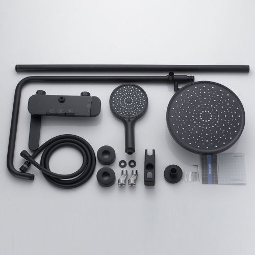 Душевая стойка Shevanik S4726H настенная цвет черный - фото 4