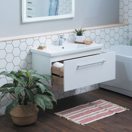 Тумба под раковину Dreja Big Inn 77.0203W 80х50 подвесная цвет белый