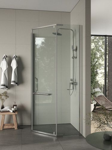 Душевой уголок Agger A03-090TCR/G 85х85 стекло прозрачное профиль хром без поддона - фото 3