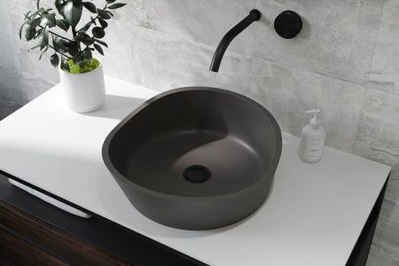 Раковина из искусственного камня Holbi MARS 1.02.003.11.3 40х40 накладная цвет черный