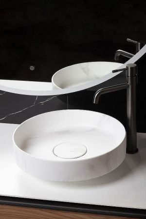 Раковина из искусственного камня Boheme Corian 801-CLCT 40х40 накладная цвет белый