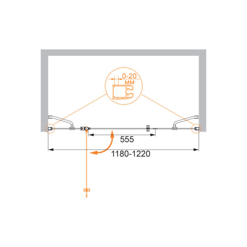 Душевая дверь Cezares ELENA ELENA-W-B-13-30+60/30-P-Cr-L 120х195 стекло рифленое профиль хром глянцевый - фото 5