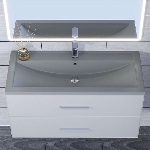 Раковина Uperwood Foster Quartz 100 см 291030045 полувстраиваемая цвет серый - фото 5