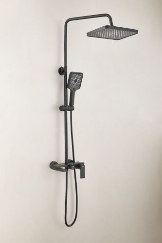 Душевая стойка BELZ B678 B24678-7 настенная цвет черный - фото 3