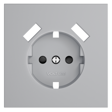 Накладка для розетки с заземлением и защитными шторками, с USB A+A VOLTUM S70 VLS000916