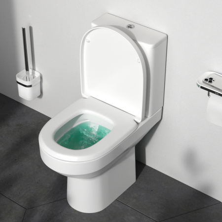 Унитаз напольный с бачком Am.Pm Spirit V2.0 C708600WH белый глянцевый без сиденья безободковый каскадный смыв