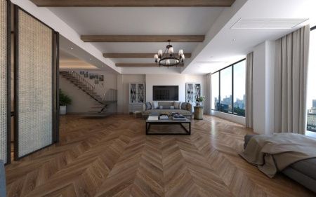 SPC ламинат Damy Floor CHEVRON DF07-Ch Шайо толщина 0.5 см 43 класс 600х127