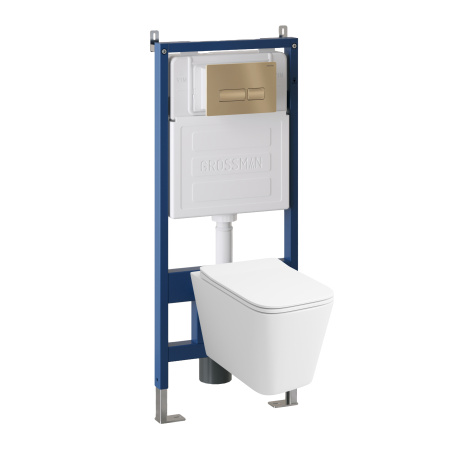 Инсталляция + кнопка смыва + унитаз Grossman Pragma 97.4478BMS.03.310