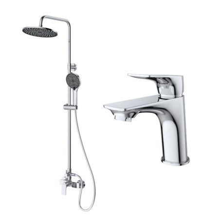 Комплект: стойка со смесителем BelBagno MARINO MARINO-DOCM/LVM-CRM настенный хром