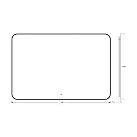 Зеркало с подсветкой Defesto AURA DF 2970RH 120х80 подвесное