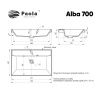 Раковина из искусственного камня Paola Paola Alba 700 70х50 полувстраиваемая цвет белый 1 отверстие под смеситель