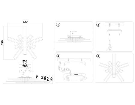 Люстра потолочная Ambrella Light Original (Оригинал) FA8906