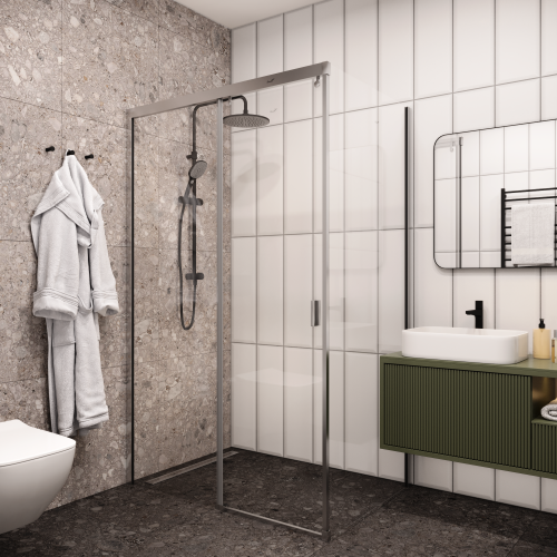 Душевой уголок Cerutti SPA MARBELLA 120 L 120х80 стекло прозрачное профиль хром глянцевый - фото 4