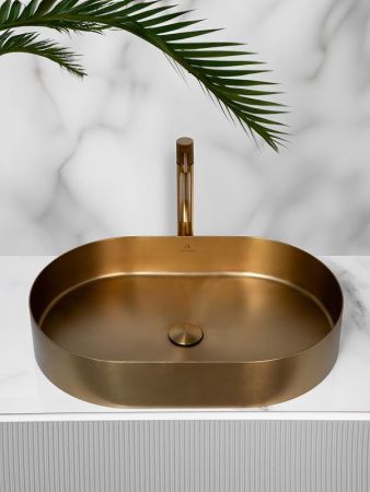 Раковина из нержавеющей стали AltroBagno Eterno AltroBagnoEterno001025OrSp 60х40 накладная цвет золото