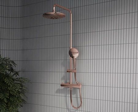 Душевая стойка Vitra Aquaheat A4720526EXP настенная цвет медь с термостатом