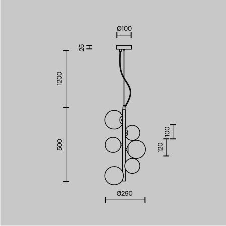 Светильник подвесной Maytoni Dallas Modern MOD545PL-06BS