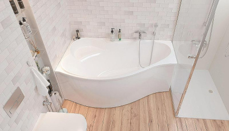 Ванна акриловая 1MarKa GRACIA 01гр1590л 150х90 пристенная асимметричная без каркаса