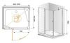 Душевой уголок Cezares ELENA ELENA-W-AH-1-100/80-P-Cr-R 100х80 стекло рифленое профиль хром без поддона